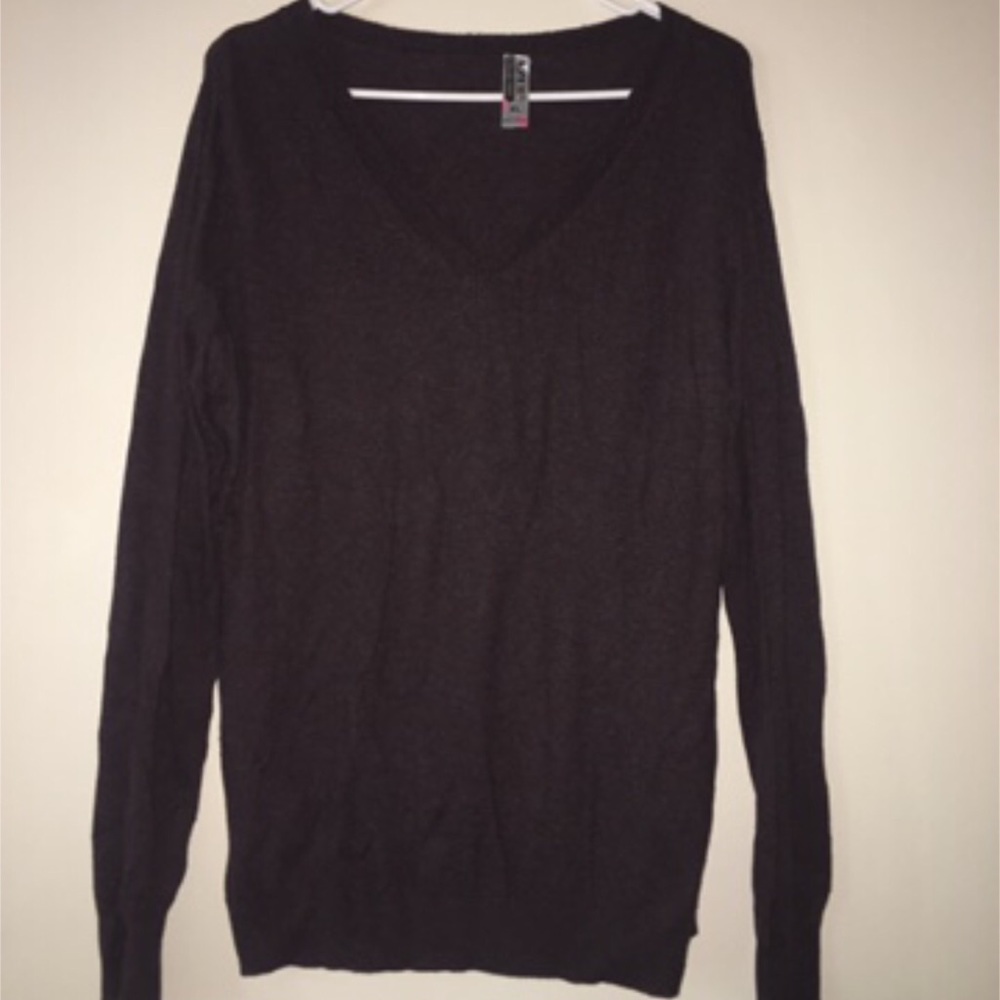 Brown v neck shirt; lightweight; Size XL